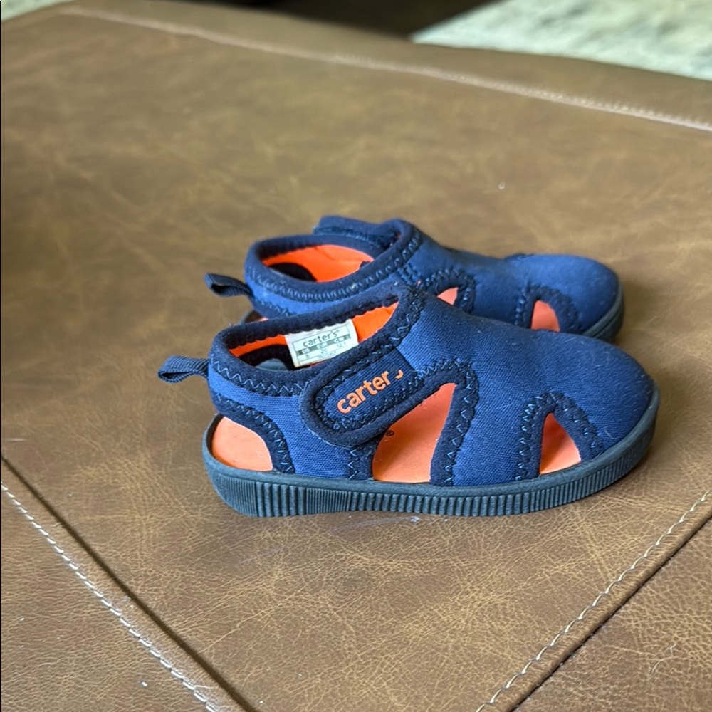 Carter's Blue and Orange Sporty Sandals with Velcro Closure